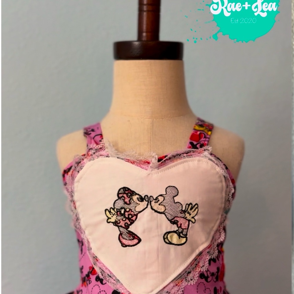Pink Kids Dress with Heart Design